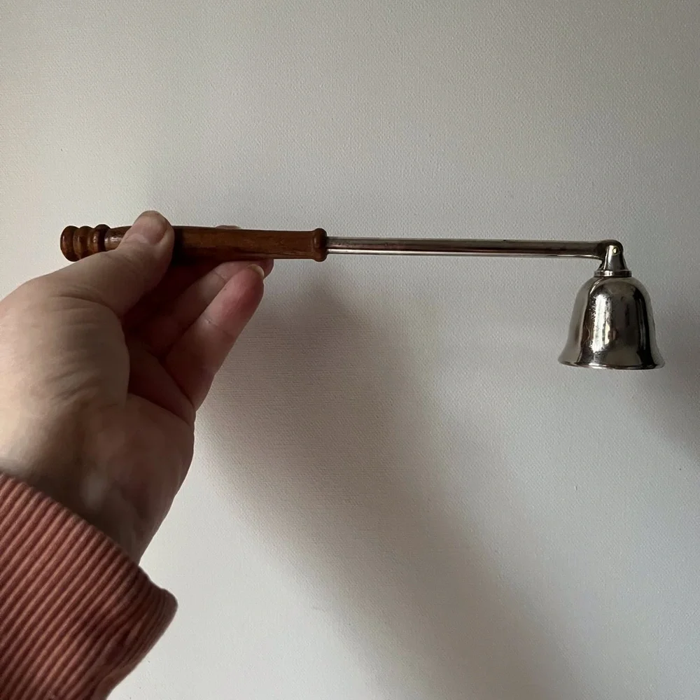 International Silver Co. Silverplated Wooden Handled Candle Snuffer